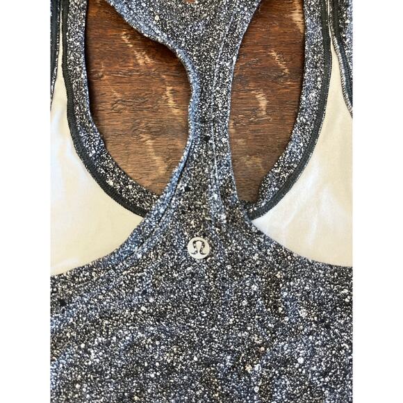 Lululemon White and Gray speck Racerback Tanktop Women’s Activewear Size Small/2 - Picture 3 of 5